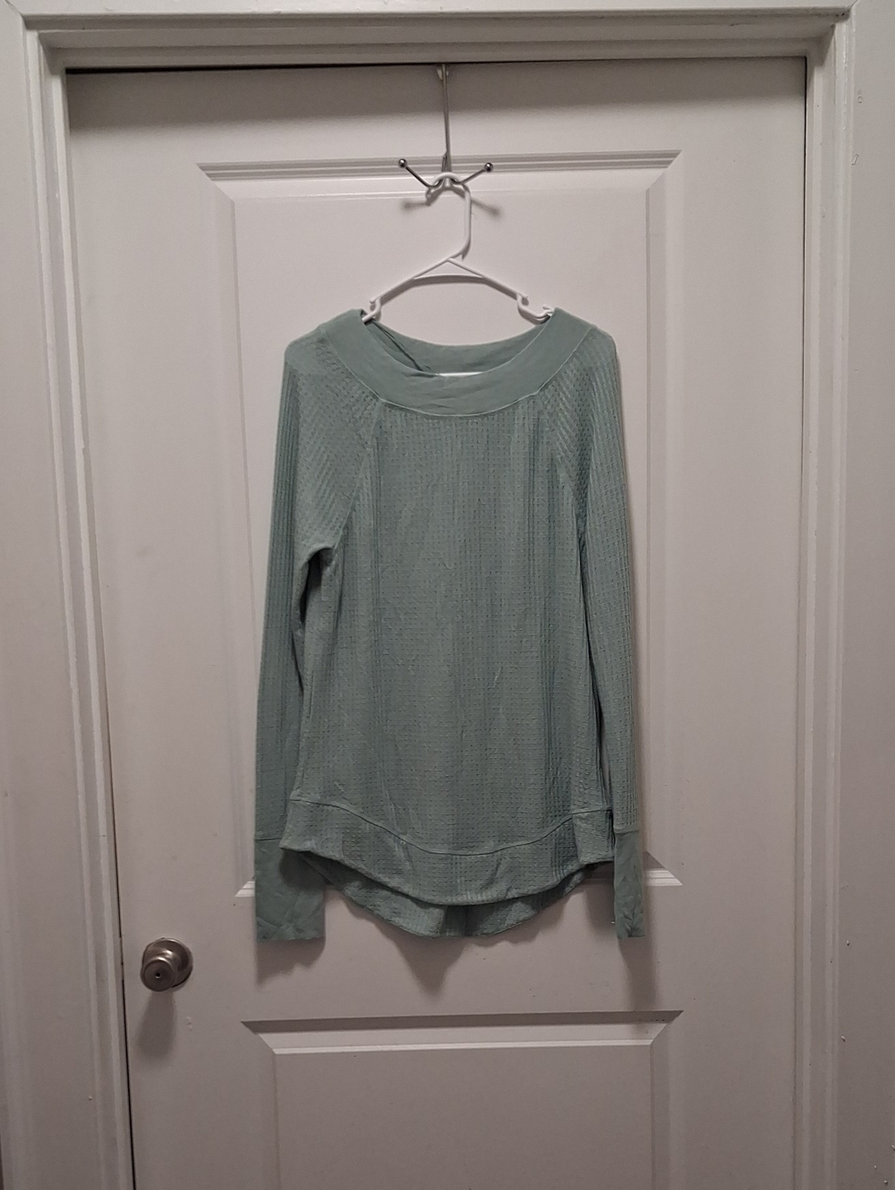 Light Sage Green Long Sleeve Waffle Knit Top Super Soft!